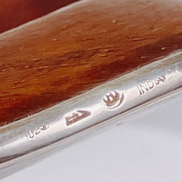 Signed Silpada B1662 Sterling Silver Rosewood Asymmetrical Cuff Bracelet Boho - Picture 2 of 10